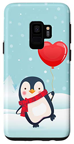 Galaxy S9 Cute Baby Penguin Heart Balloon Penguin Lover Phone Case Case #TOP11