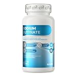 EthicSport SODIUM BUTYRATE – Butirrato di sodio microincapsulato a rilascio intestinale – 600 mg/caps – 90 capsule vegetali – 30% equivalente in acido butirrico – Doping free tested*