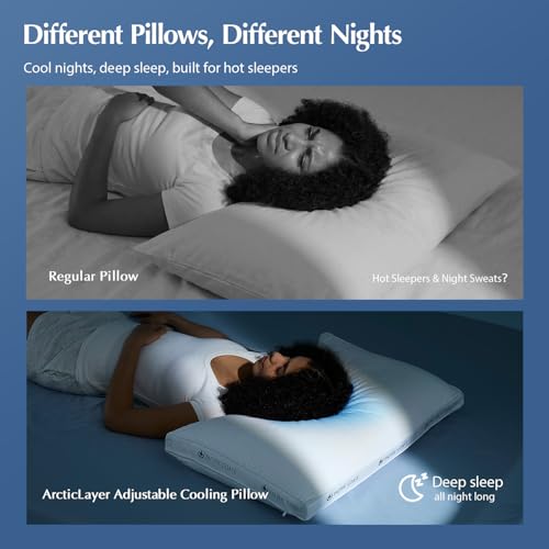 Pacific Coast Adjustable Cooling Pillow Standard/Queen Size, Hypoallergenic Goose Down Feather Bed Pillow for Side Back and Stomach Sleepers, Neck Support All Season by Pacific Coast - Used condition - Image 6
