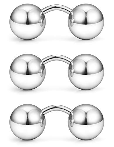 Yaalozei 14G Stainless Surgical Steel Curved Barbell Silver Pa Prince Albert Septum Rings Tragus Cartilage Ear Earrrings Studs Piercing Jewelry for Woemen Men 8mm Big Balls