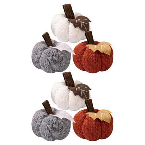 Mini calabazas de ganchillo para mesa de Acción de Gracias decoración otoñal PRETYZOOM en casa 2