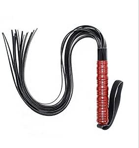 Cravache Équitation Motive Life - Faux Cuir 76cm - Pour Dressage, Cosplay Ou Jeu De Rôle - Rouge-Noir