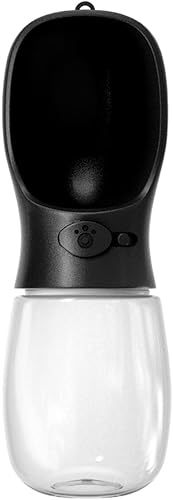 WePet Botella de agua portátil para perros, 12 onzas, dispensador de agua para cachorros a prueba de fugas con comedero para mascotas al aire libre,