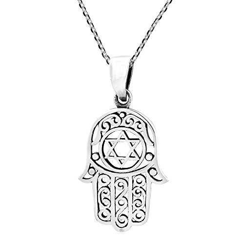 Collier Hamsa main de Dieu argent 925 contre ternissement