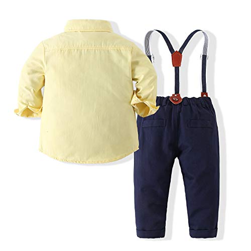 Kimocat Baby Boy Clothes Gentleman Clothing Suit for Newborn Baby Bow Tie Shirt + Suspender Trousers2
