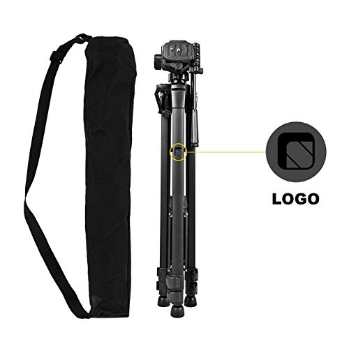 حامل ثلاثي القوائم من الالومنيوم مقاس 3520 سم 139.7 سم من سيفو، حامل ثلاثي القوائم خفيف الوزن مع شنطة حمل لجميع الهواتف الذكية وجوبرو والكاميرات (أسود)