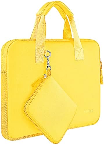 Laptop Sleeve Elastic Neoprene Case Compatible with 13-14 inch MacBook Air/Pro M1 M2, XPS 13, Surface Laptop 13.5", Water Repellent Notebooks Hand Bag with Handle and Small Case,Pink