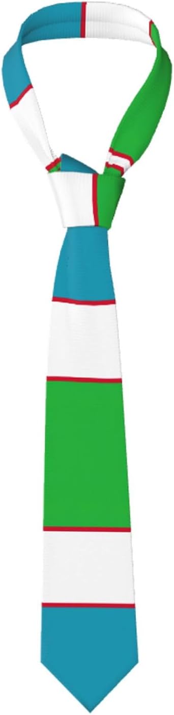 Flag Of The Republic Of Uzbekistan Print Men Fashion Soft Comfortable Ties For Wedding Party Work Casual Holiday Gifts