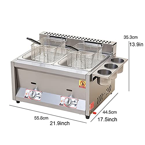 Edelstahl-Fritteuse, LPG-Fritteuse, Edelstahl-Fritteuse mit herausnehmbarem Korb, freistehende Temperaturregelung, mit Deckel – Bild 8