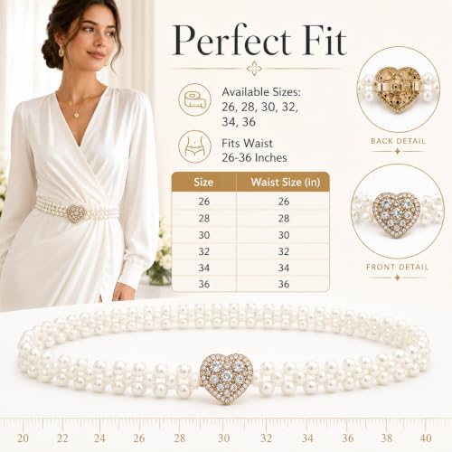 Image of REDHORNS Rhinestone Elastic Waist Belt for Women Dresses Beaded Design Stretchy Slim Waistband, Belly Chain Kamarband for Ladies Saree - Free Size