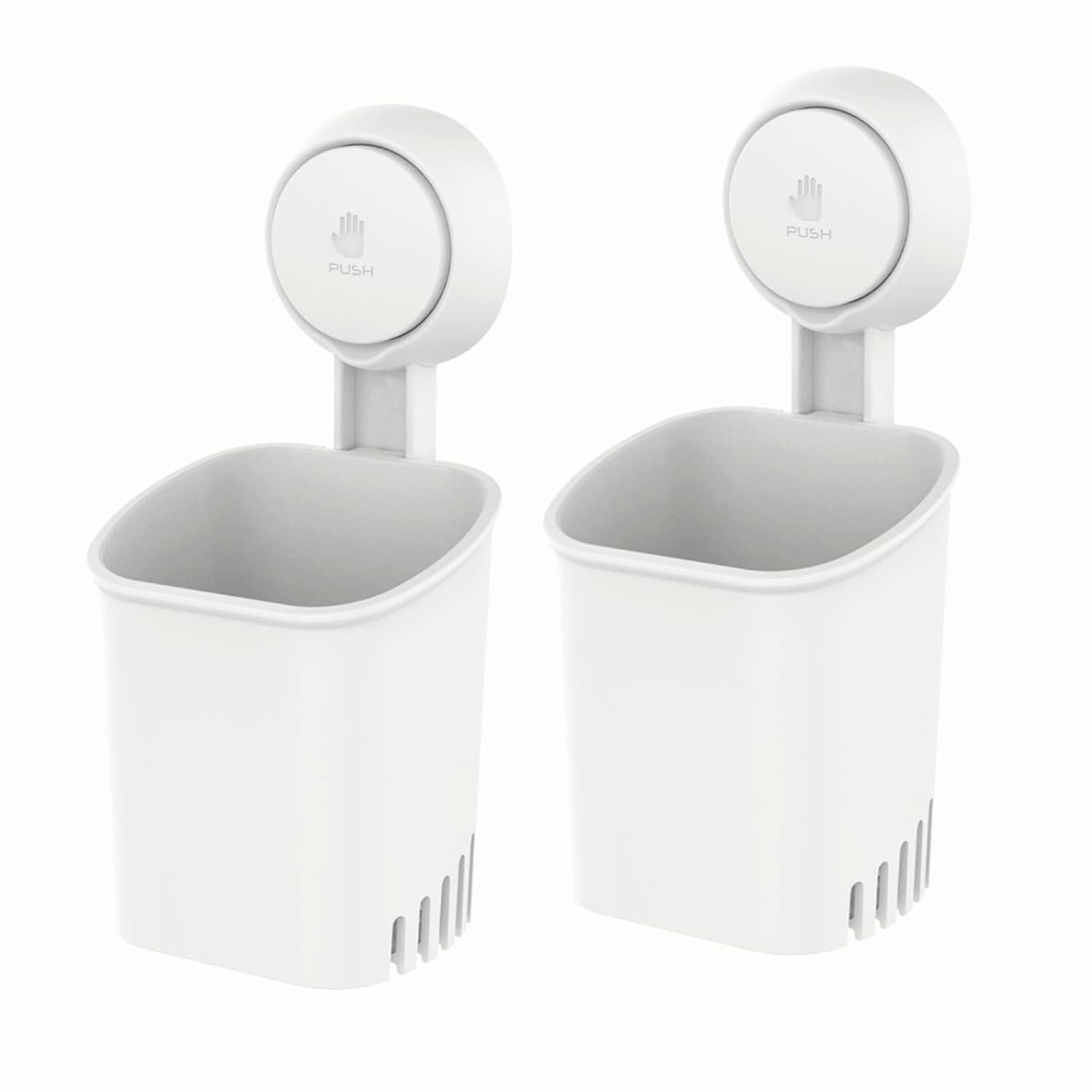 LEVERLOC Powerful Suction Toothbrush Holder Removable Drill-Free Wall Shower Holder for Toothbrush Toothpaste Razor Self-draining Suction Cup in