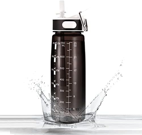Micacron Water Bottle with Straw 2.5 Litre Sports Drinking Bottle, Daily Water Intake Bottle with Motivational Time Marker to Remind the Drinking Time, BPA-Free, Ideal for Gym Office Camping