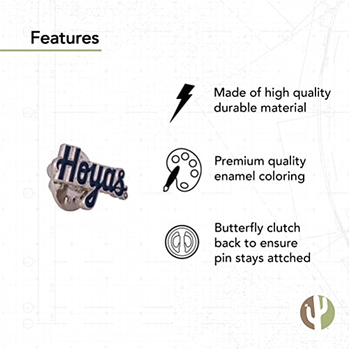 Image of Desert Cactus Georgetown University Lapel Pin GTWN Hoyas Made of Metal for Formal Wear, Bag and Hat Jewelry, and Tie Tack