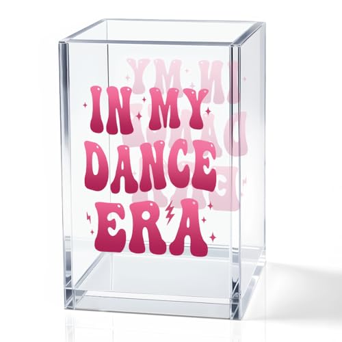 Image of In My Dance Era Acrylic Cosmetic Holder, Funny Makeup Brush Holder Gifts for Dancer Cheer Leader Women Girls, Bathroom Vanity Organizer for Make up Brushes, Dance Team Coach Gifts