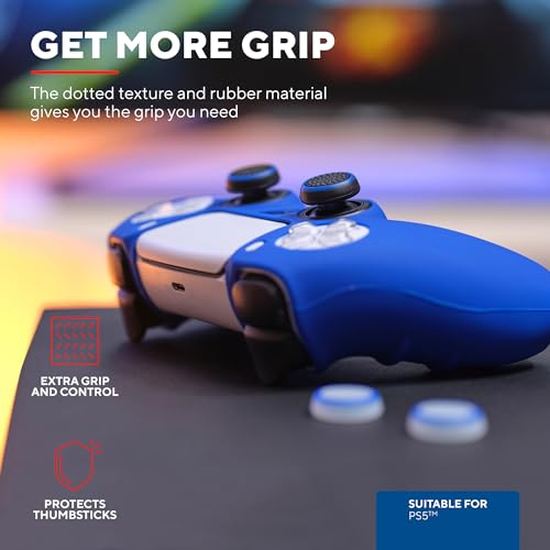 GXTrust 266 4 Paquete / 2 Par Analog Controller Silicona Palo Grips Cap Joystick Thumb Grips Funda para Mando PS5/DualSense, PlayStation 5, Negro - imagen 2