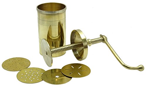 CIY-cookityourself Sev Sancha For Indian Snack/Murukku/Noodle Maker With 4 Different Disc Templates, Gold - Image 4