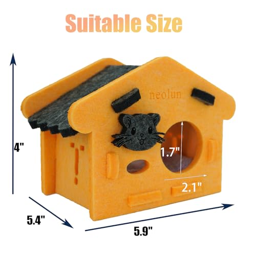 neolun Casa de hamster, esconderijo de porquinho-da-índia de feltro, cabana de esconderijo de animai