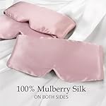 Zenssia 100% Mulberry Silk Sleep Mask Eye Mask for Man and Woman with Adjustable Headband, Full Size Large Sleep Mask & Blindfold for Total Blackout for All Night Sleep, Travel & Nap- Light Plum - Image 2