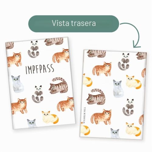 Miniatura 5 de Wilhelm Fell Funda Para Cartilla De Vacunación Para Animales, Personalizable Para Tu Gato, Idea De Regalo Personal Para Dueños De Mascotas, Funda Protectora Para Cartilla De Vacunación Para Perros Y