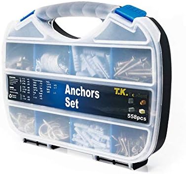T.K.Excellent Household Repair and Hanging Kit, Screws, Anchors, Cup Hooks and Picture Hangers,558 Pcs