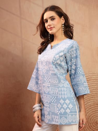 Image of COTLAND Fashions Jaipuri Cotton Printed Short Kurti for Women