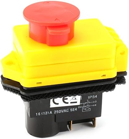 New 250V 16A KJD17B IP54 NVR Switch with Emergency Stop 4 Pin Dustproof Waterproof Panel