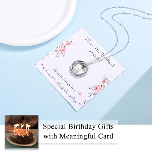 30th 40th 50th 60th 70th 80th 90th Birthday Gifts for Her Women, Birthday Necklace with Sweet Birthday Card for Women Mom Wife Grandma Nana Daughter Sister Aunt Niece Friend2