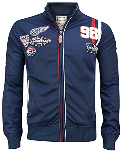 Preisvergleich Produktbild Goodyear Wellston Männer Übergangsjacke blau S 100% Polyester Biker, Rockabilly, Rockwear, Streetwear