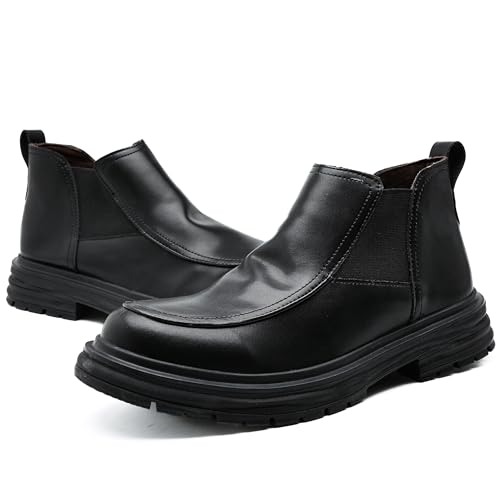 COSIDRAM Men's Casual Chukka Boots Fashion Oxford Ankle Boot Slip On Mid-Top Walking Business Dress Shoes3