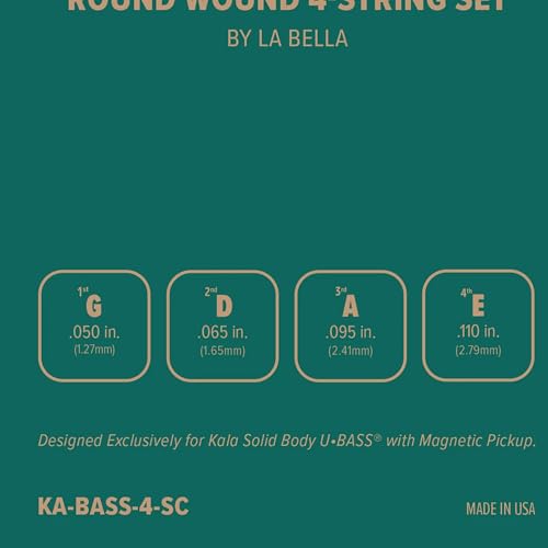 Solid Body U•BASS® Round Wound 4-String Set by Kala - Image 3