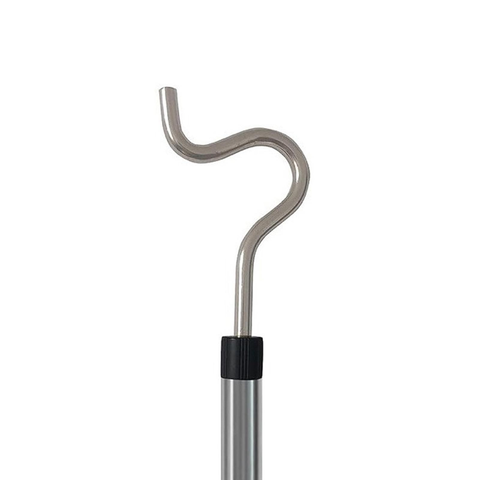 Qianly Adjustable Stainless Steel Garment Hanging Pole with Extended Reach Hook