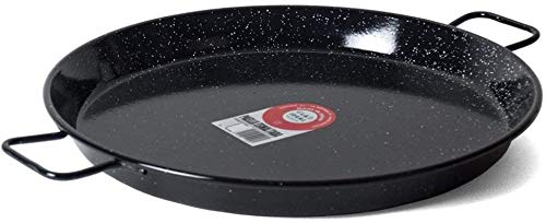 Garcima 17-Inch Enameled Steel Paella Pan, 42 cm, Black
