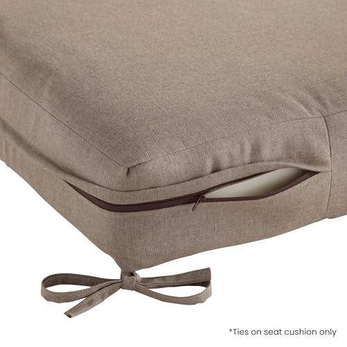 Modern Outdoor Sunbrella Fabric 2-Piece Deep Seat Chair Cushion, Cast Shale by Greendale Home Fashions - Image 6