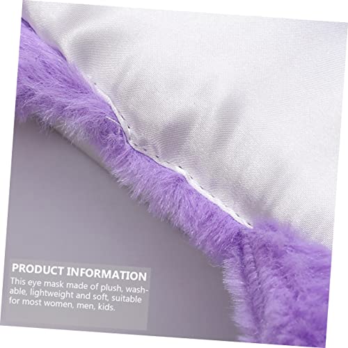 minkissy 3 Peças Máscara De Olho De Raposa Roxa Para Dormir Pelúcia Viagens Nuvens Brancas