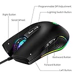 USB C Mouse Ergonomic Type C Wired Mouse RGB Gaming Mouse Optical Mice with 4 Backlight Modes up to 3200 DPI for MacBook Pro, Matebook X, MacBook 12", Chromebook, HP OMEN, More USB Type C Devices - Image 4