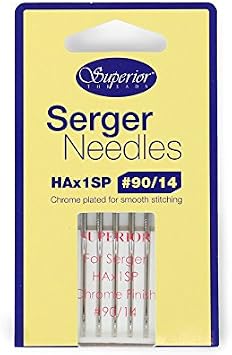 Superior Threads - Standard Serger Needles for Home Sewing Machines and Thicker Threads - HAx1SP #90/14-5 Per Pack