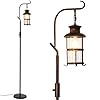 Vintage dimmable floor lampclassical lanterns standing lamp rustic farmhouse floor lamp with black and red copper finish for living room bedroombarbasementred copper  urban country home decor