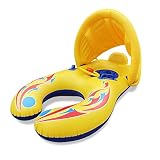 EEOCWF Mommy Baby Inflatable Pool Float with Detachable Canopy, Interactive Parents Toddler Floaties