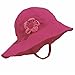 Pink Baby Sun Hat with Flower Decoration by Sun Smarties, 6 Months - 3 years