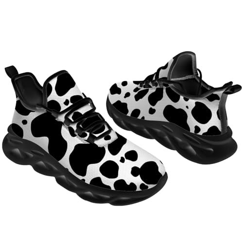 Men's Women's Cow Print Shoes Fashion Sneakers Running Walking Tennis Shoes Gifts for Men Women2