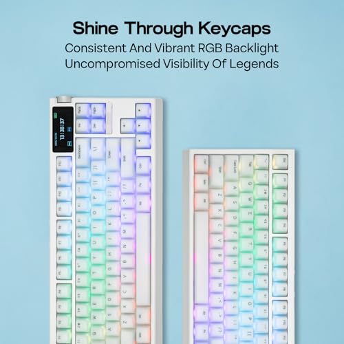 EPOMAKER AegisSil キーキャップセット シリコン素材 Cherryプロファイル 113キー65%/75%/96%/フルサイズ Cherry MX Kailh Outemu Gateronメカニカルゲーミングキーボード用カスタムキーキャップセット (White)