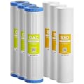 (6 Pack) BB Water Filters GAC Coconut Carbon & Melt-Blown Polypropylene Sediment 4.5" x 20" Whole House Cartridges compatible with 20" BB Whole House Water Filtration Systems