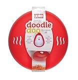 Joie Doodle Doo Microwave Lid, Vented Splatter Cover for Even Cooking, 10-Inch Guard Fits Over Plates to Keep Kitchen Appliance Clean, BPA-Free, Cute Rooster Design, Red