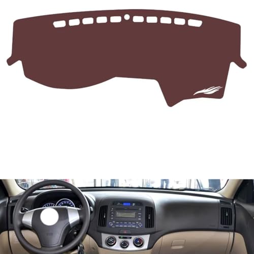 Anti-Slip Sun-Proof Dashboard Cover Compatible with HyundaiHyundai CELESTA 2008-2010, Premium Leather (Brown)