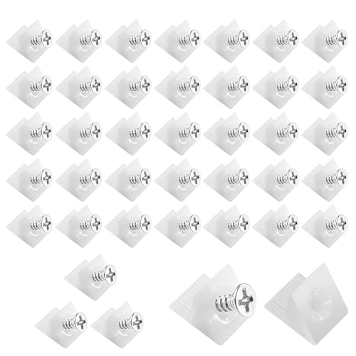 40pcs Drawer Repair Kit, Drawer Supports Drawer Bottom Sagging Repair Fix Mending Wedges, Drawer Repair Kit with Screws, Plastic Corner Brace Angle Code Bracket Fastener with Screws for Furniture