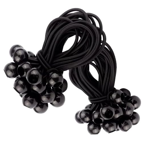 50 Spanngummis mit Kugel in Schwarz | Expander Befestigung für Planen, Banner, Anhänger, Zelt, Trampolin usw. | Gummi-Spanner Universal