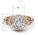 HUKQBUNX 18k Rose Gold morsonite Hollowed Out Flower Flower Crescent Diamond Multi Crystal gem morsonite Women's Precious Fashion Wedding Engagement Diamond Ring Size 6-10 (Size 10)