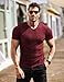 COOFANDY Men's Muscle T Shirts Stretch Short Sleeve V Neck Bodybuilding Workout Tee Shirts (Wine Red, X-Large)