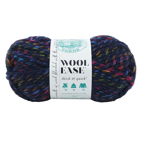 Image of Lion Brand Yarn Wool-Ease Thick & Quick Yarn, Soft and Bulky Yarn for Knitting, Crocheting, and Crafting, 1 Skein, City Lights | Super Bulky Wool Acrylic Blend Fiber for Soft Hats, Sweaters, Chunky Blankets, Yarn for Crochet, Knitting, Crafts, Weaving