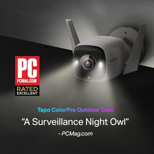 Cameras Tapo ColorPro Wi-Fi Outdoor Camera, PoE, Plug-in, Daylight Clarity at Night, 2K QHD, Person/Pet/Vehicle Detection, Local/Cloud Storage, 127° FOV, Built-in Siren C325WB SmartThings Compatible Cameras Tapo ColorPro Wi-Fi Outdoor Camera, PoE, Plug-in, Daylight Clarity at Night, 2K QHD, Person/Pet/Vehicle Detection, Local/Cloud Storage, 127° FOV, Built-in Siren C325WB SmartThings Compatible